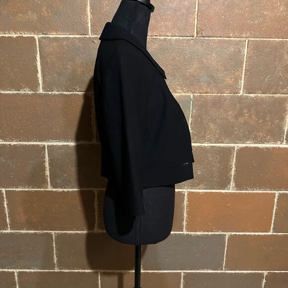 Bebe Cropped Black Two Button Jacket Blazer Women's Size 4 - Picture 4 of 8